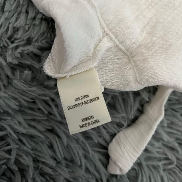 Self Esteem Cream Ivory Lace Boho Rayon Crepe Crop Tank Large - Picture 7 of 7